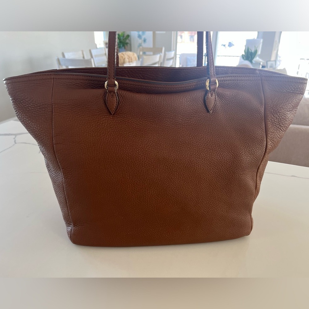 Gucci - Interlocking GG Bree Large Brown Pebbled Leather Tote Bag Shoulder Bag - Picture 9 of 17